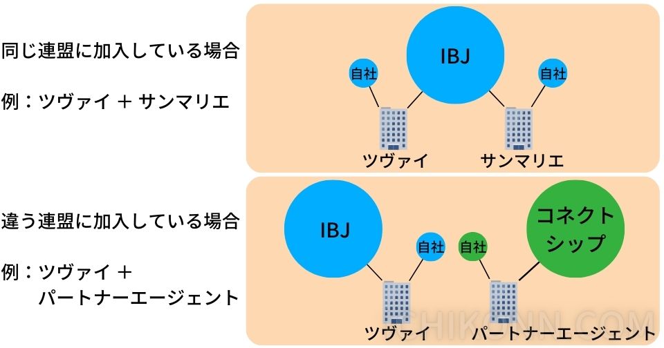 複数の結婚相談所に入るイメージ