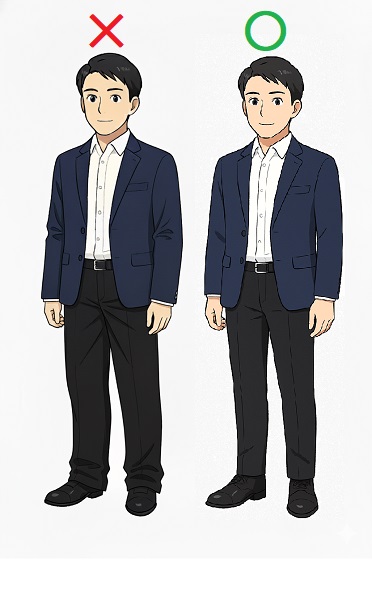 サイズが合っていない服の例