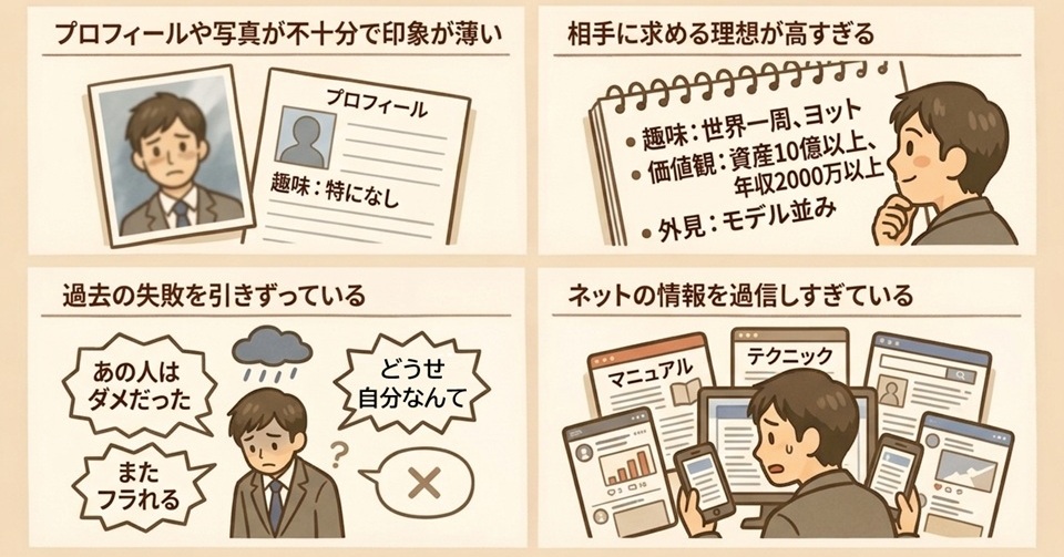 結婚相談所でお見合いが成立しにくい人の共通点