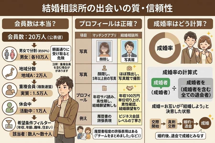 結婚相談所の出会いの質・信頼性