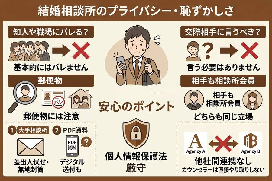 結婚相談所のプライバシー・恥ずかしさ