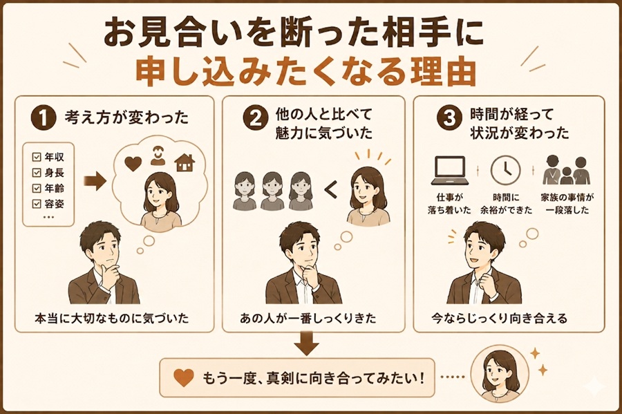 再申し込み前の判断基準を考えるイメージ図