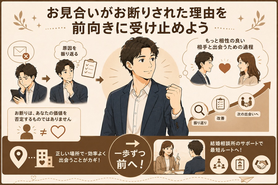 お見合いお断りを前向きに受け止めるイメージ