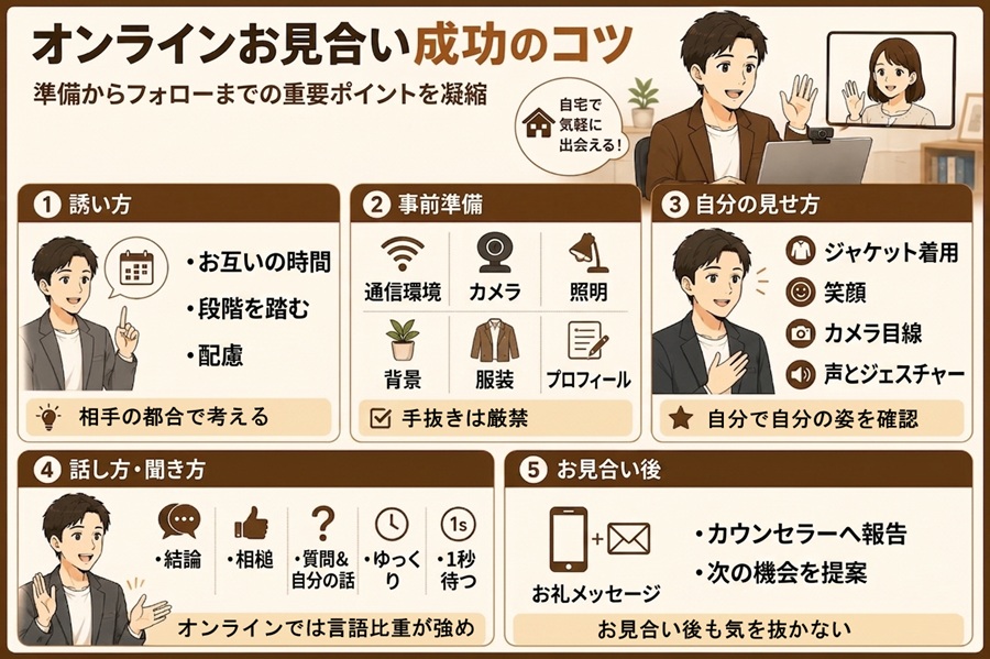 オンラインお見合い成功のコツ