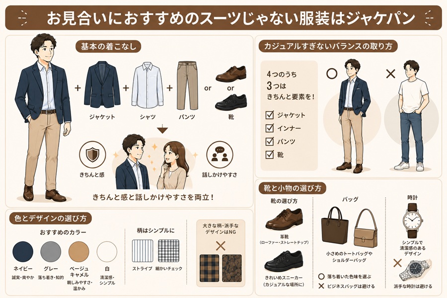 お見合いにおすすめのスーツじゃない服装はジャケパン