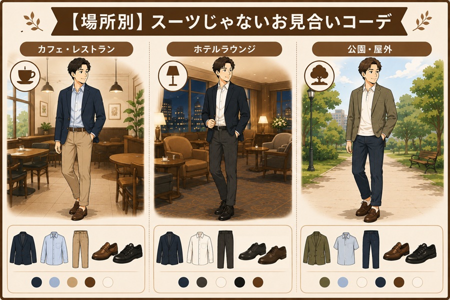 【場所別】スーツじゃないお見合いコーデ