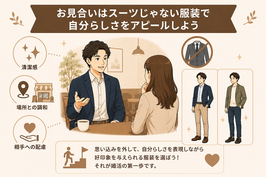 お見合いはスーツじゃない服装で自分らしさをアピールしよう
