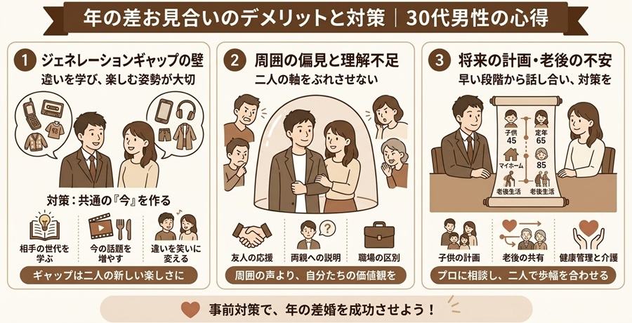 年の差お見合いのデメリットと具体的な対策