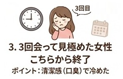 3人目:3回デートして見極めた女性|自分から冷めた