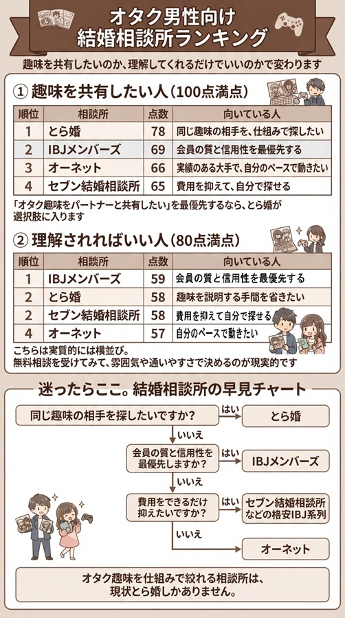 オタク男性向け 結婚相談所ランキング